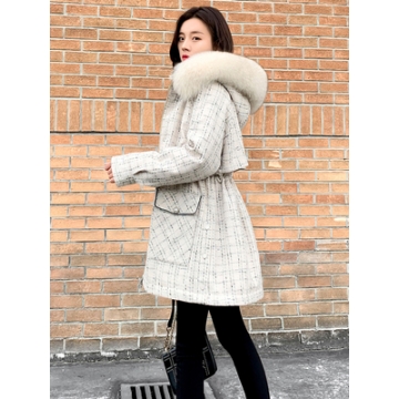 白鸭绒派克羽绒服女装中长款2020年冬季新款韩版收腰显瘦时尚外套