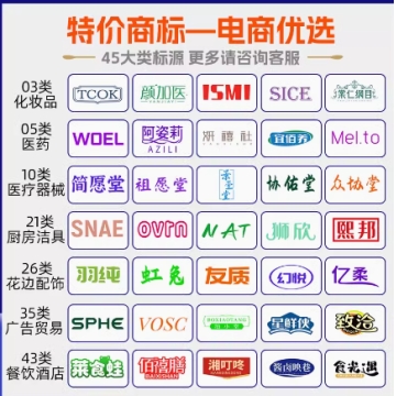 特价商标购买转让45个全类R商标转让出售品牌商标交易购买过户